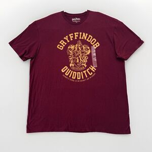 Harry Potter Hogwarts Shirt Mens 2XL Gryffindor Quidditch Cotton Classic Retro